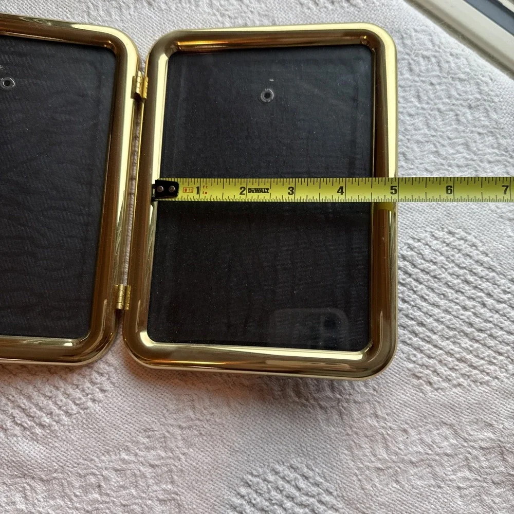 VTG Brass Hinged Dual Picture Frame Table or Wall Art 5x7